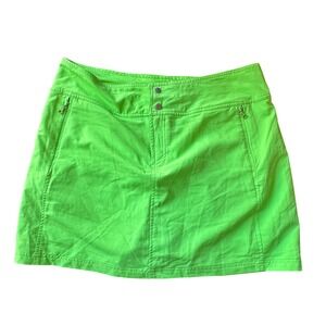 Emerald 18 Neon Lime Green Mini Skirt Utility Cargo Pockets Size 14
